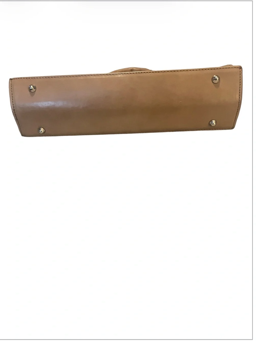 Classic Woman’s Tan Camel Color Made In Italy Leather Top-Handle Purse Briefcase